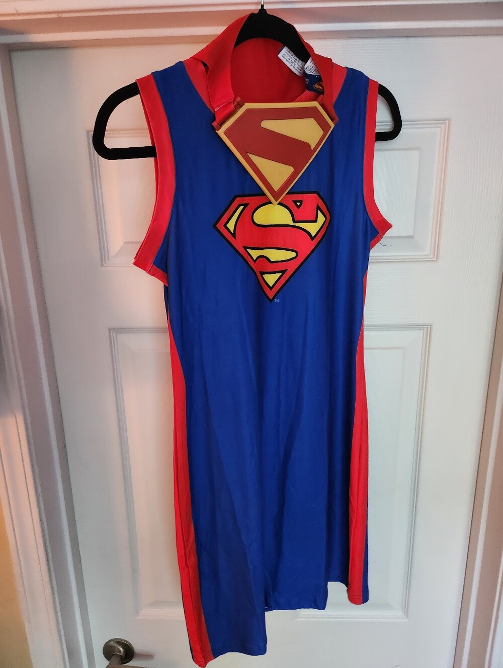 Superman Woman Blue and Red Costume Dress w/detachable Cape Official DC Inspired
